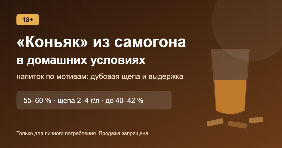Коньяк из самогона в домашних условиях на дубовой щепе