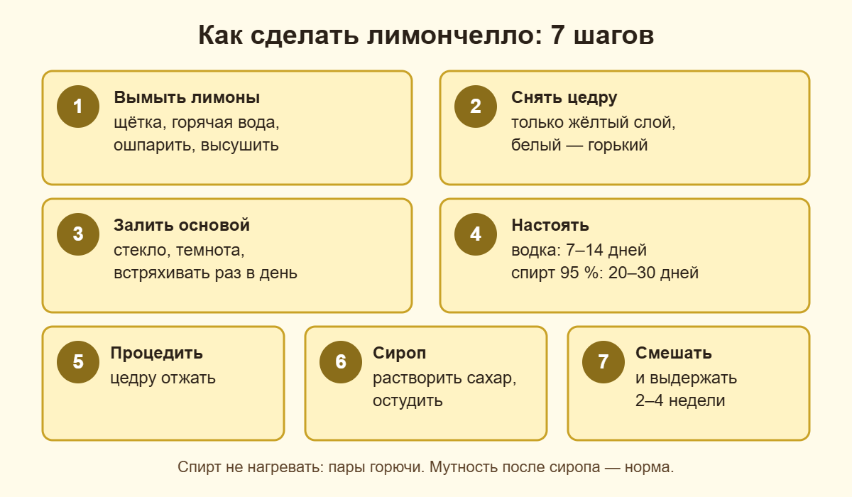 Как сделать лимончелло: 7 шагов от мытья лимонов до выдержки