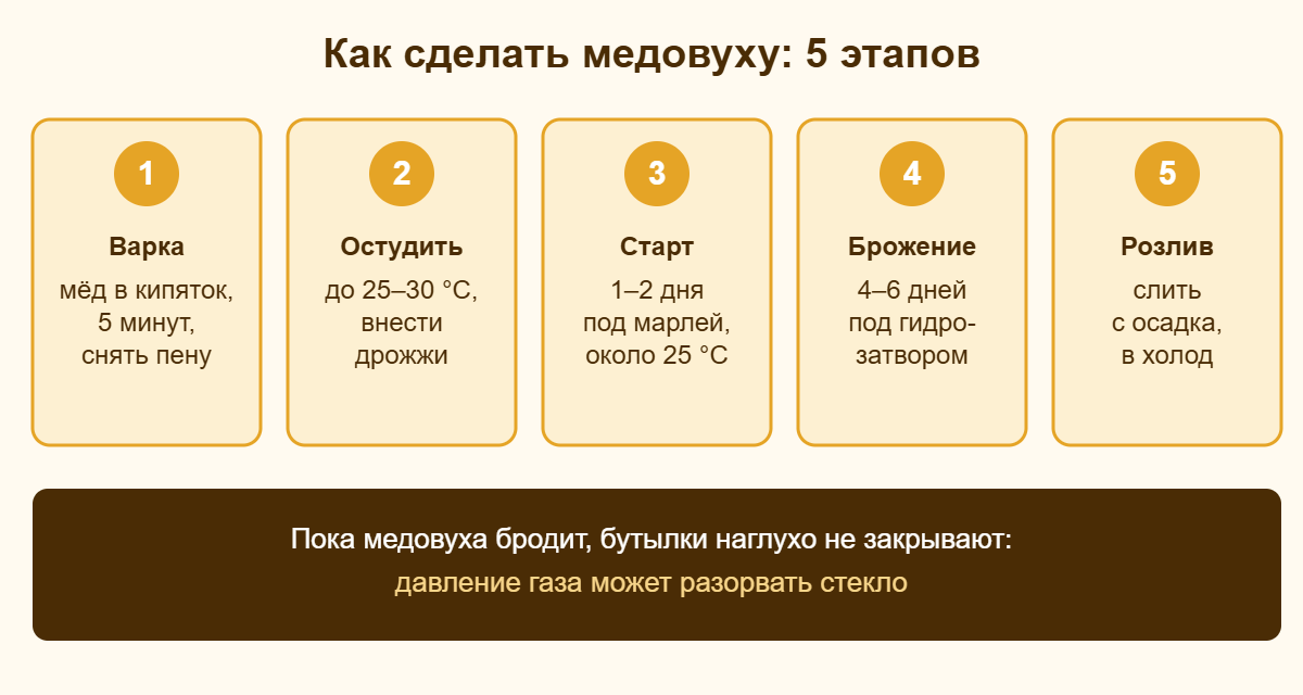Как сделать медовуху: 5 этапов от варки до розлива