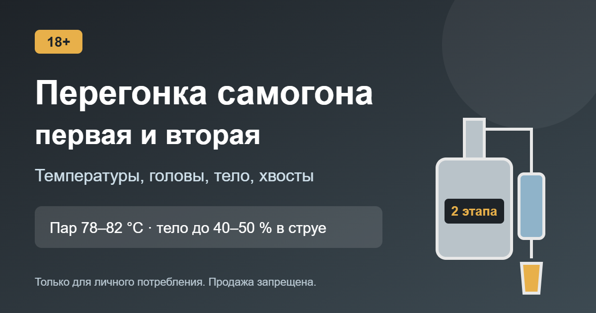Перегонка самогона: первая и вторая, температура